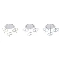 Paul Neuhaus Q-Serie Paul Neuhaus Q-AMY Deckenleuchte LED Edelstahl, 6-flammig, Fernbedienung -Bürolampen Verkäufe paul neuhaus q amy deckenleuchte 6891 55 3