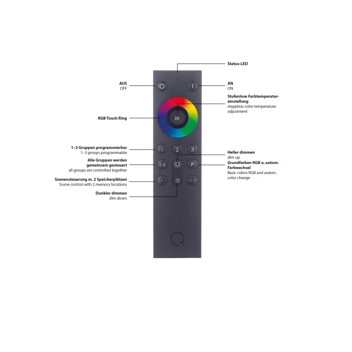 Paul Neuhaus Q-Serie Paul Neuhaus Q-VITO Deckenleuchte LED Anthrazit, 1-flammig, Fernbedienung 4 Paul Neuhaus Q-Serie Paul Neuhaus Q-VITO Deckenleuchte LED Anthrazit, 1-flammig, Fernbedienung – Bild 4