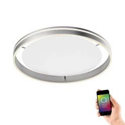 Paul Neuhaus Q-Serie Paul Neuhaus Q-VITO Deckenleuchte LED Edelstahl, 1-flammig, Fernbedienung