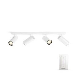 Philips Leuchten Philips Hue Ambiance White Burato Deckenspot Basis-Set Weiß, 4-flammig, Fernbedienung