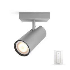 Philips Leuchten Philips Hue Ambiance White Buratto Deckenspot Basis-Set Silber, 1-flammig, Fernbedienung