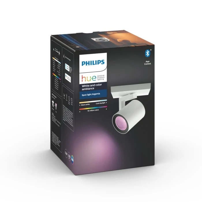Philips Leuchten Philips Hue Ambiance White & Color Argenta Wand-/Deckenspot Erweiterung Weiß, 1-flammig, Farbwechsler 2 Philips Leuchten Philips Hue Ambiance White & Color Argenta Wand-/Deckenspot Erweiterung Weiß, 1-flammig, Farbwechsler – Bild 2