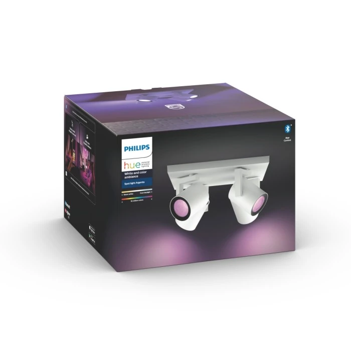 Philips Leuchten Philips Hue Ambiance White & Color Argenta Wand-/Deckenspot Erweiterung Weiß, 4-flammig, Farbwechsler 2 Philips Leuchten Philips Hue Ambiance White & Color Argenta Wand-/Deckenspot Erweiterung Weiß, 4-flammig, Farbwechsler – Bild 2