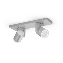 Philips Leuchten Philips Hue Ambiance White & Color Argenta Wand-/Deckenspot Erweiterung Silber, 2-flammig, Farbwechsler