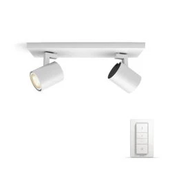 Philips Leuchten Philips Hue White Ambiance Runner Deckenspot Basis-Set LED Weiß, 2-flammig, Fernbedienung