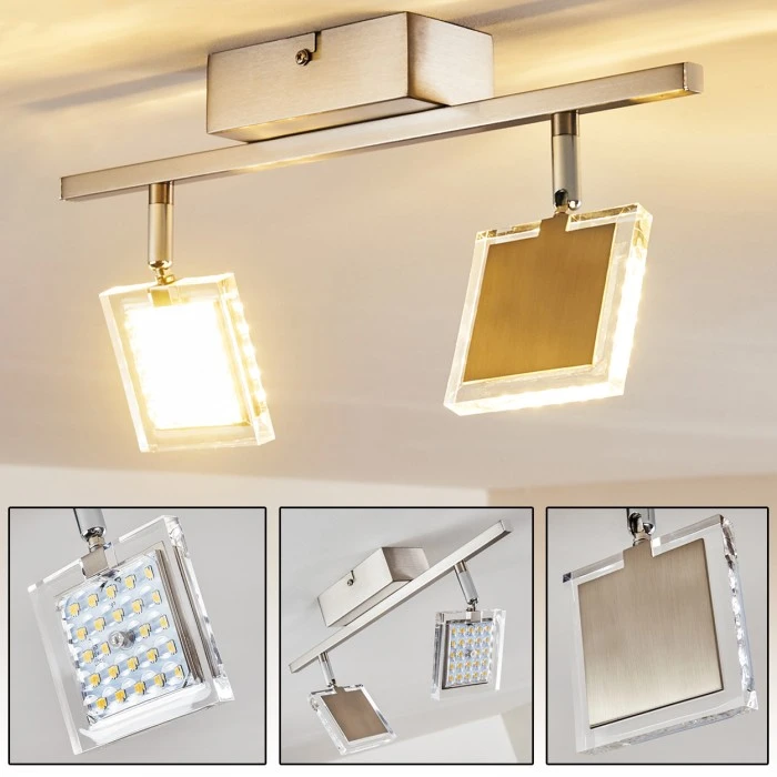 Hofstein Piney Deckenleuchte LED Nickel-Matt, 2-flammig 1 Hofstein Piney Deckenleuchte LED Nickel-Matt, 2-flammig