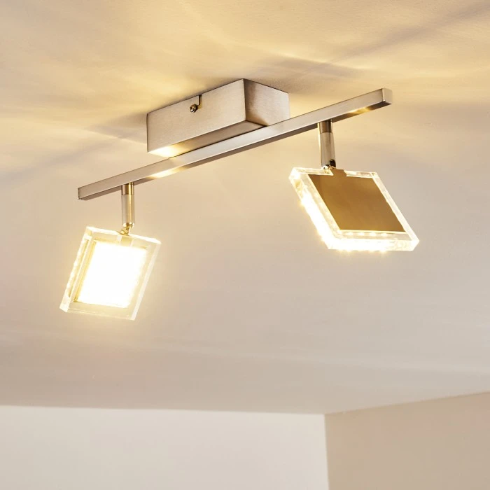 Hofstein Piney Deckenleuchte LED Nickel-Matt, 2-flammig 6 Hofstein Piney Deckenleuchte LED Nickel-Matt, 2-flammig – Bild 6