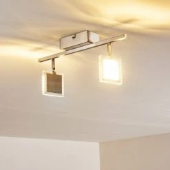 Hofstein Piney Deckenleuchte LED Nickel-Matt, 2-flammig 26 Hofstein Piney Deckenleuchte LED Nickel-Matt, 2-flammig -Bürolampen Verkäufe piney deckenleuchte h3157084 do2 7