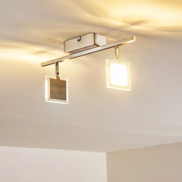 Hofstein Piney Deckenleuchte LED Nickel-Matt, 2-flammig 8 Hofstein Piney Deckenleuchte LED Nickel-Matt, 2-flammig – Bild 8