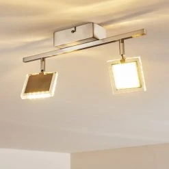 Hofstein Piney Deckenleuchte LED Nickel-Matt, 2-flammig 28 Hofstein Piney Deckenleuchte LED Nickel-Matt, 2-flammig -Bürolampen Verkäufe piney deckenleuchte h3157084 do2 9