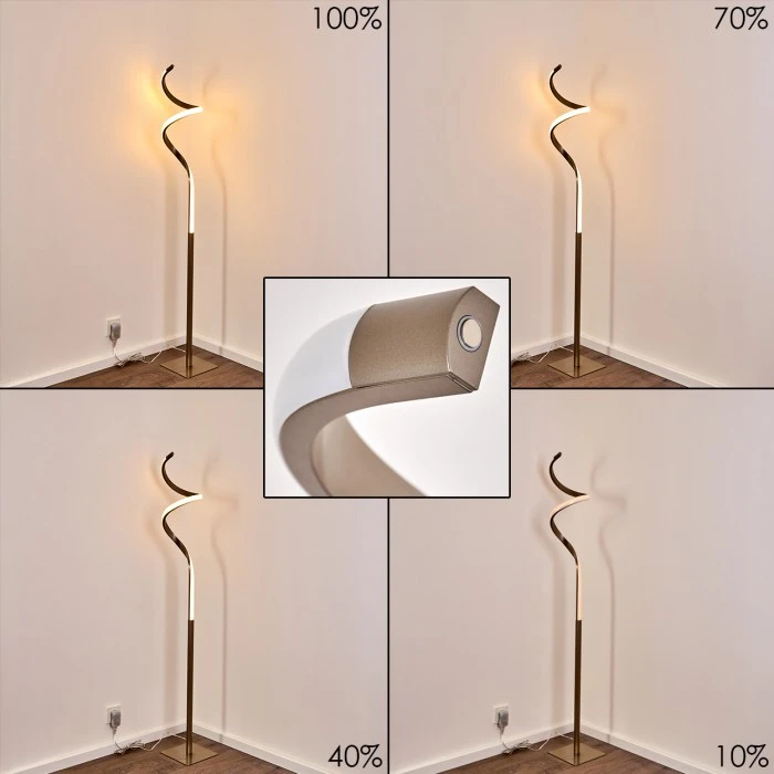 Hofstein Pitasch Stehleuchte LED Nickel-Matt, 1-flammig 4 Hofstein Pitasch Stehleuchte LED Nickel-Matt, 1-flammig – Bild 4