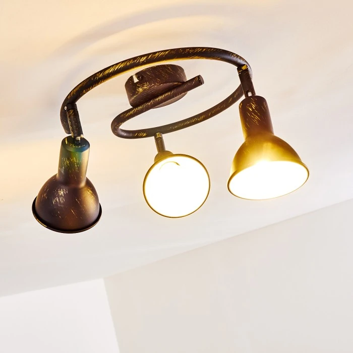 Hofstein Polmak Deckenleuchte Schwarz-Gold, 3-flammig 8 Hofstein Polmak Deckenleuchte Schwarz-Gold, 3-flammig – Bild 8