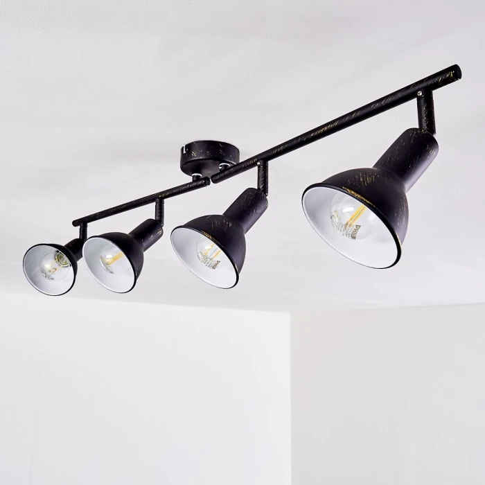 Hofstein Polmak Deckenleuchte Schwarz-Gold, 4-flammig 15 Hofstein Polmak Deckenleuchte Schwarz-Gold, 4-flammig – Bild 15