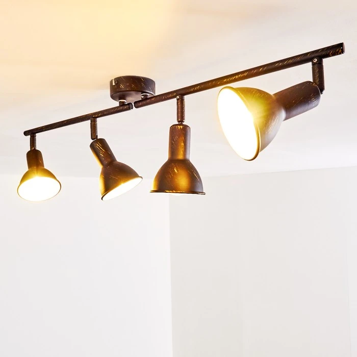 Hofstein Polmak Deckenleuchte Schwarz-Gold, 4-flammig 3 Hofstein Polmak Deckenleuchte Schwarz-Gold, 4-flammig – Bild 3