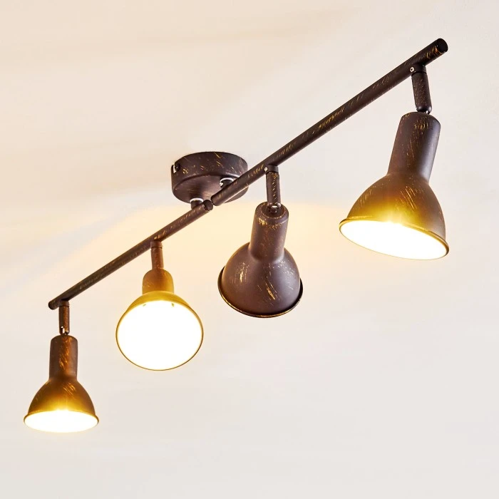 Hofstein Polmak Deckenleuchte Schwarz-Gold, 4-flammig 6 Hofstein Polmak Deckenleuchte Schwarz-Gold, 4-flammig – Bild 6