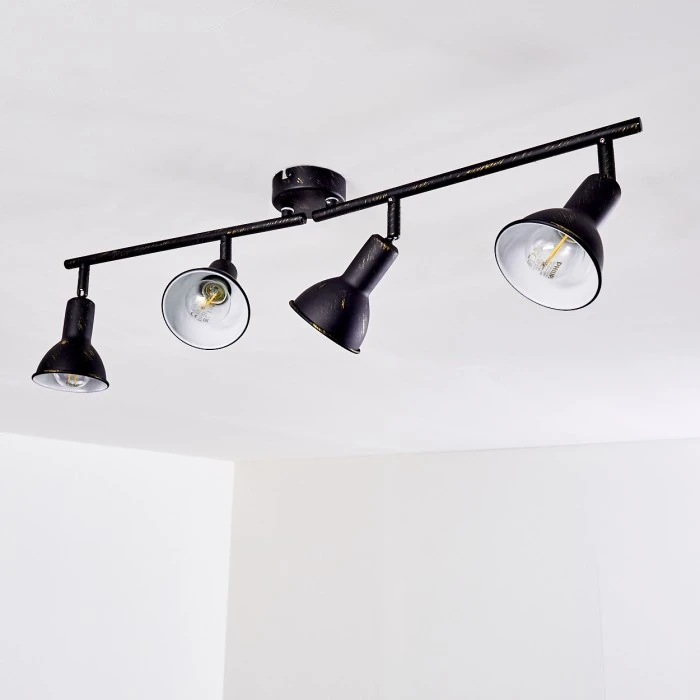 Hofstein Polmak Deckenleuchte Schwarz-Gold, 4-flammig 7 Hofstein Polmak Deckenleuchte Schwarz-Gold, 4-flammig – Bild 7