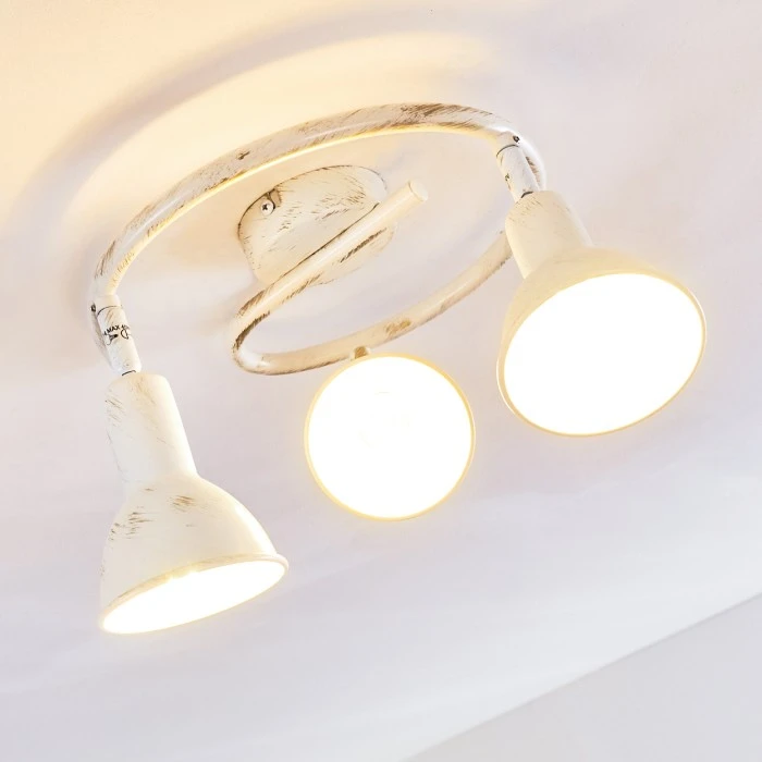 Hofstein Polmak Deckenleuchte Weiß, Gold, 3-flammig 11 Hofstein Polmak Deckenleuchte Weiß, Gold, 3-flammig – Bild 11