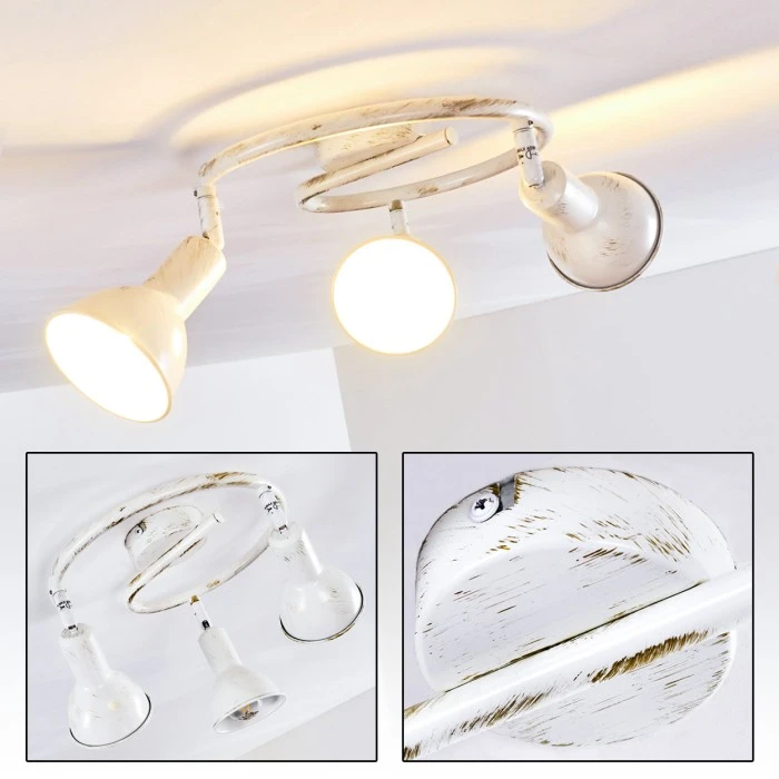 Hofstein Polmak Deckenleuchte Weiß, Gold, 3-flammig 19 Hofstein Polmak Deckenleuchte Weiß, Gold, 3-flammig – Bild 19