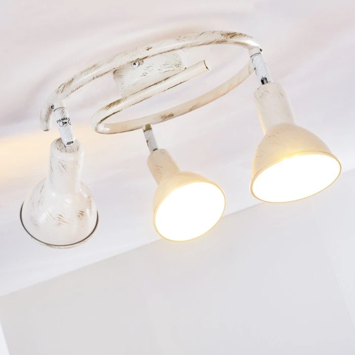 Hofstein Polmak Deckenleuchte Weiß, Gold, 3-flammig 7 Hofstein Polmak Deckenleuchte Weiß, Gold, 3-flammig – Bild 7