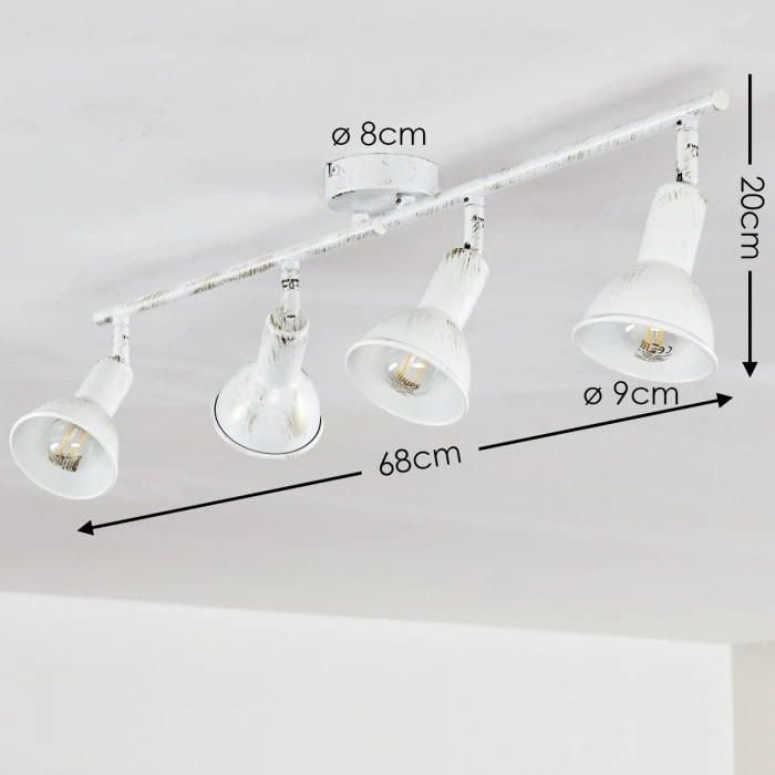 Hofstein Polmak Deckenleuchte Weiß, Gold, 4-flammig 2 Hofstein Polmak Deckenleuchte Weiß, Gold, 4-flammig – Bild 2