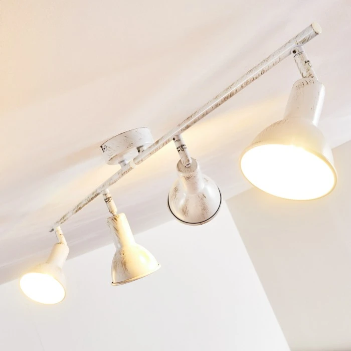 Hofstein Polmak Deckenleuchte Weiß, Gold, 4-flammig 3 Hofstein Polmak Deckenleuchte Weiß, Gold, 4-flammig – Bild 3