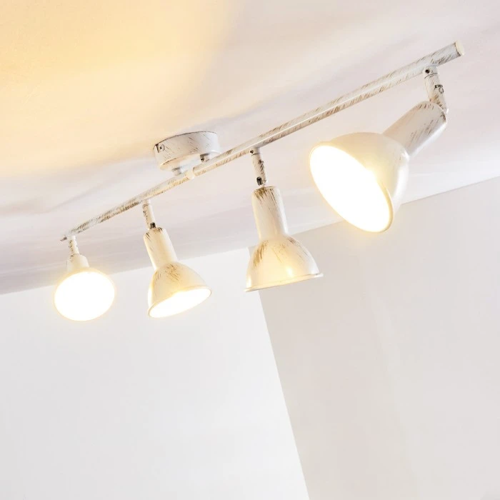 Hofstein Polmak Deckenleuchte Weiß, Gold, 4-flammig 9 Hofstein Polmak Deckenleuchte Weiß, Gold, 4-flammig – Bild 9