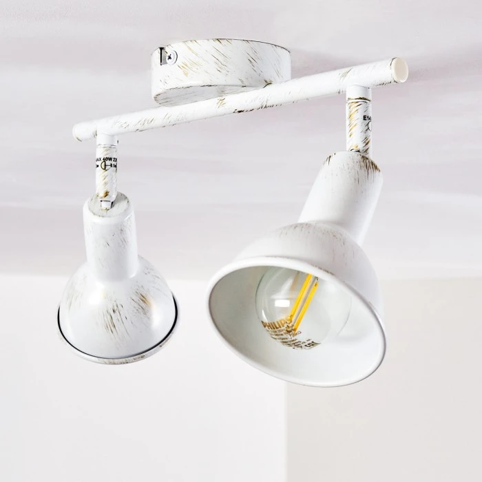 Hofstein Polmak Deckenspot Weiß, Gold, 2-flammig 4 Hofstein Polmak Deckenspot Weiß, Gold, 2-flammig – Bild 4