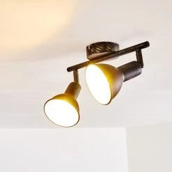 Hofstein Polmak Deckenspot Schwarz-Gold, 2-flammig -Bürolampen Verkäufe polmak deckenspot h3092354 do1 11