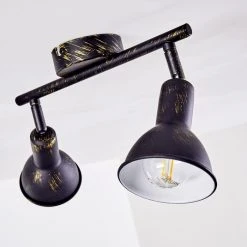 Hofstein Polmak Deckenspot Schwarz-Gold, 2-flammig -Bürolampen Verkäufe polmak deckenspot h3092354 do1 16