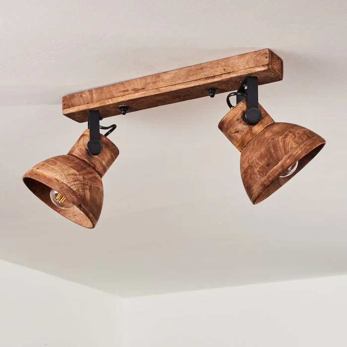 Hofstein Porcia Deckenleuchte Holz dunkel, 2-flammig 8 Hofstein Porcia Deckenleuchte Holz dunkel, 2-flammig – Bild 8