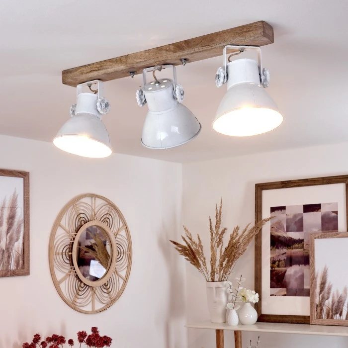 Hofstein Porcia Deckenleuchte Holz dunkel, 3-flammig 1 Hofstein Porcia Deckenleuchte Holz dunkel, 3-flammig