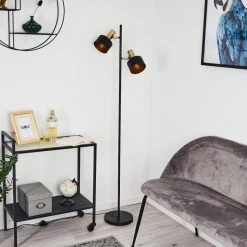 Hofstein Pretoria Stehleuchte Schwarz, Altmessing, 2-flammig -Bürolampen Verkäufe pretoria stehleuchte h3413982 13