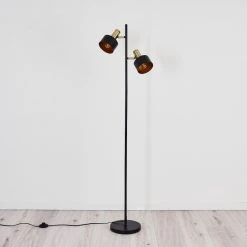 Hofstein Pretoria Stehleuchte Schwarz, Altmessing, 2-flammig -Bürolampen Verkäufe pretoria stehleuchte h3413982 7