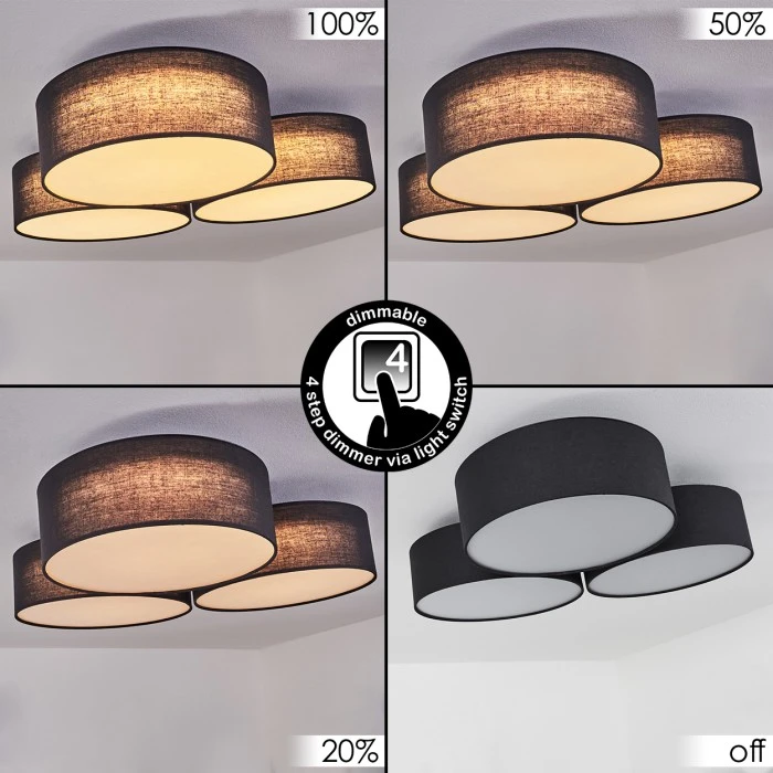 Hofstein Purus Deckenleuchte LED Schwarz, 1-flammig 2 Hofstein Purus Deckenleuchte LED Schwarz, 1-flammig – Bild 2