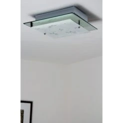 Hofstein Rabat Deckenleuchte Transparent, Klar, 2-flammig -Bürolampen Verkäufe rabat deckenleuchte h03 16