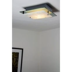 Hofstein Rabat Deckenleuchte Transparent, Klar, 2-flammig -Bürolampen Verkäufe rabat deckenleuchte h03 3