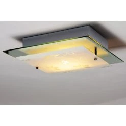 Hofstein Rabat Deckenleuchte Transparent, Klar, 2-flammig -Bürolampen Verkäufe rabat deckenleuchte h03 7