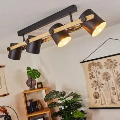 Hofstein Rebbenas Deckenleuchte Schwarz, Naturfarben, 4-flammig -Bürolampen Verkäufe rebbenas deckenleuchte h3442531 12