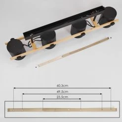 Hofstein Rebbenas Deckenleuchte Schwarz, Naturfarben, 4-flammig -Bürolampen Verkäufe rebbenas deckenleuchte h3442531 4