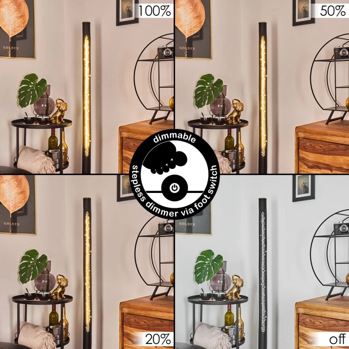 Hofstein Rodeche Stehleuchte LED Messing, Schwarz, 1-flammig 2 Hofstein Rodeche Stehleuchte LED Messing, Schwarz, 1-flammig – Bild 2