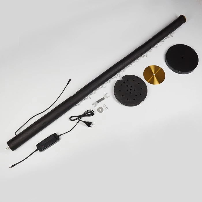 Hofstein Rodeche Stehleuchte LED Messing, Schwarz, 1-flammig 5 Hofstein Rodeche Stehleuchte LED Messing, Schwarz, 1-flammig – Bild 5