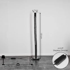 Hofstein Rodeche Stehleuchte LED Nickel-Matt, Schwarz, 1-flammig -Bürolampen Verkäufe rodeche stehleuchte h3439401 3