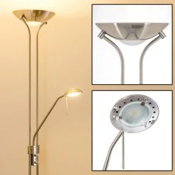 Hofstein Rom Deckenfluter LED Nickel-Matt, 2-flammig -Bürolampen Verkäufe rom deckenfluter 8500 10