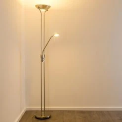 Hofstein Rom Deckenfluter LED Nickel-Matt, 2-flammig -Bürolampen Verkäufe rom deckenfluter 8500 11