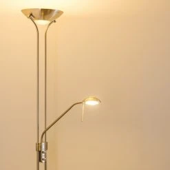 Hofstein Rom Deckenfluter LED Nickel-Matt, 2-flammig -Bürolampen Verkäufe rom deckenfluter 8500 13