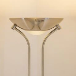 Hofstein Rom Deckenfluter LED Nickel-Matt, 2-flammig -Bürolampen Verkäufe rom deckenfluter 8500 16