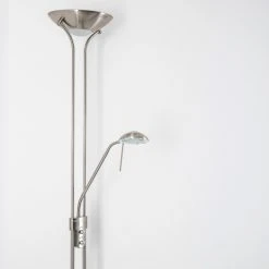 Hofstein Rom Deckenfluter LED Nickel-Matt, 2-flammig -Bürolampen Verkäufe rom deckenfluter 8500 2