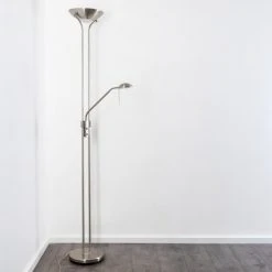 Hofstein Rom Deckenfluter LED Nickel-Matt, 2-flammig -Bürolampen Verkäufe rom deckenfluter 8500 3