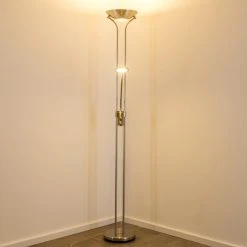 Hofstein Rom Deckenfluter LED Nickel-Matt, 2-flammig -Bürolampen Verkäufe rom deckenfluter 8500 9