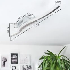 Hofstein Rosselo Deckenleuchte LED Nickel-Matt, 1-flammig -Bürolampen Verkäufe rosselo deckenleuchte h167534 3